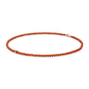 Colier carneol si argint placat cu aur roz 39 cm DiAmanti 244-37-G (Argint 925‰ 0,6 g.)